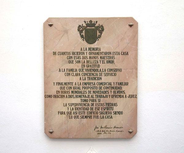 Palacio Domecq Jerez placa